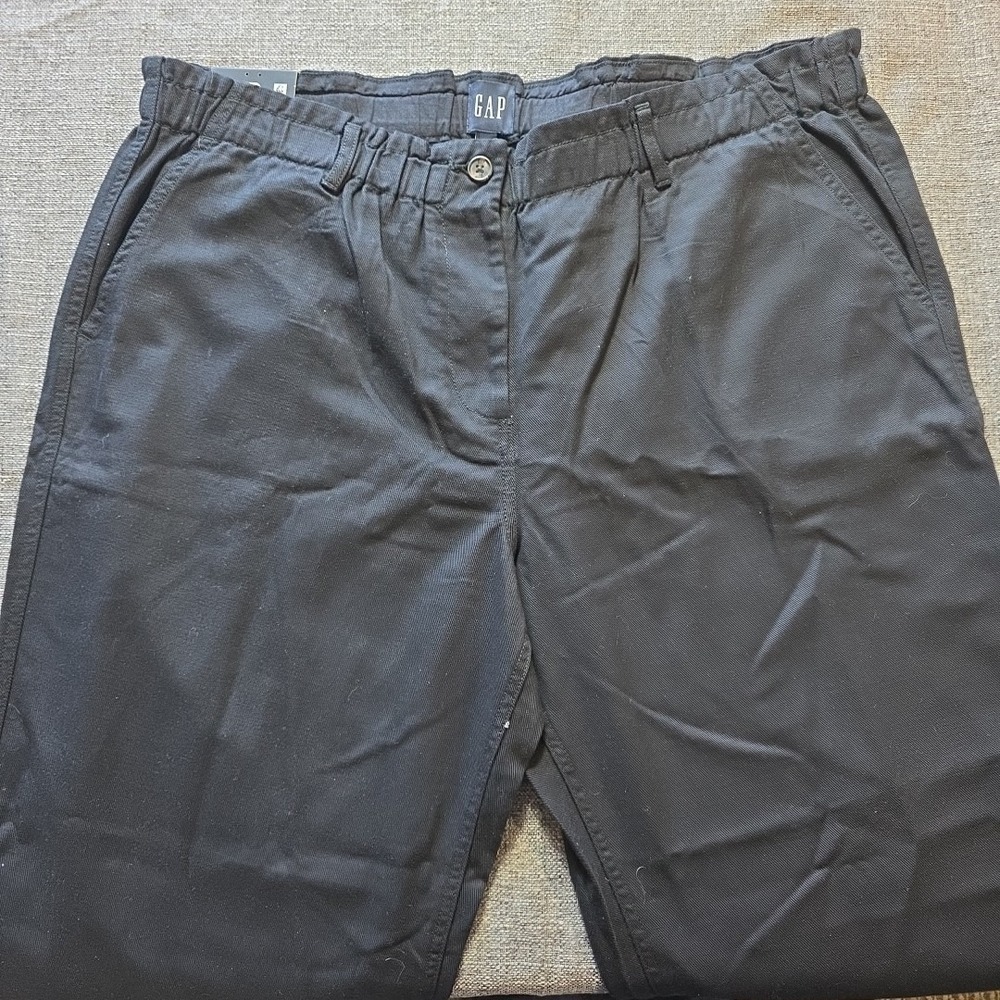 GAP Women's Black Easy Twill Pull-On Pants XXL Elastic Waist